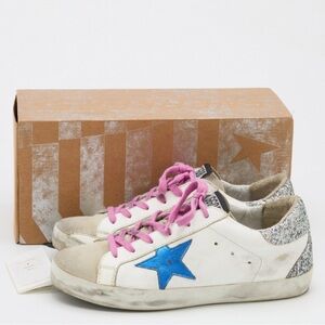 Golden Goose pink and Blue sneakers